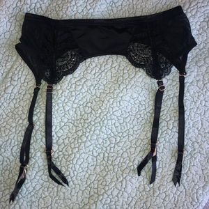 Black garter belt with lace detail
